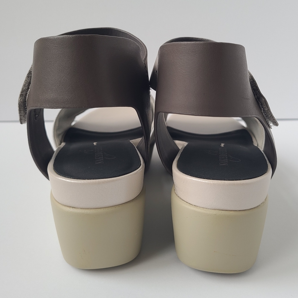 Naked Feet Size 10 Koda Strappy Leather Platform Wedge Sandals Ankle Strape Str… - Picture 8 of 15